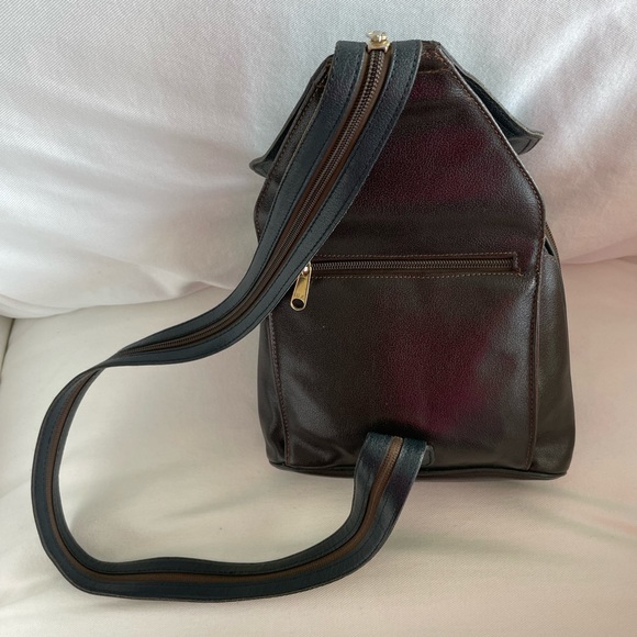 CUERO VACA Brown/Black Cow Leather Backpack Argentina Embossed Ted Lapidus main image 13